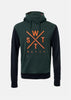 Sweat à capuche Spray Junior - Vert Sapin et Orange Fluo